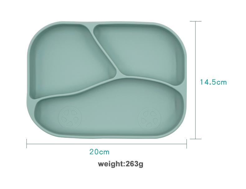 rectangle silicone baby plate size