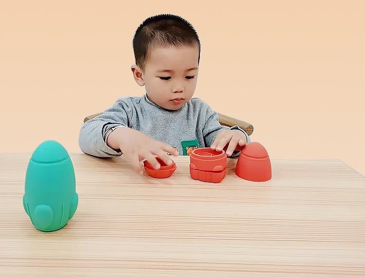 rocket silicone stacking toy