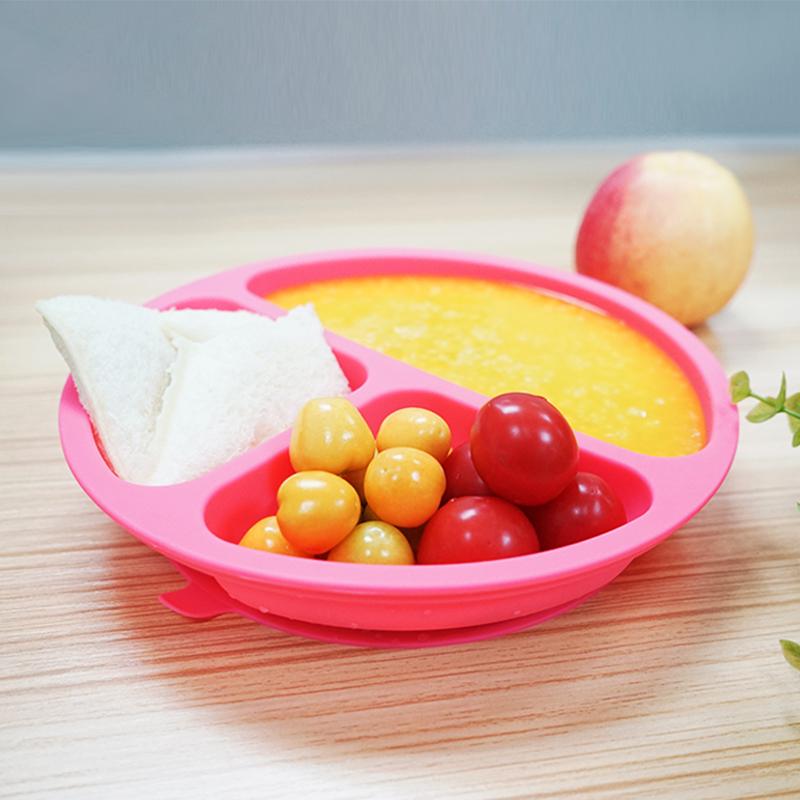 round silicone baby plate