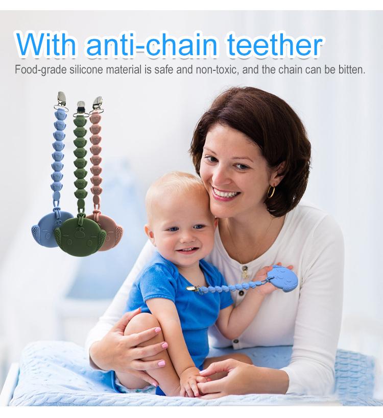 silicone baby pacifier clip