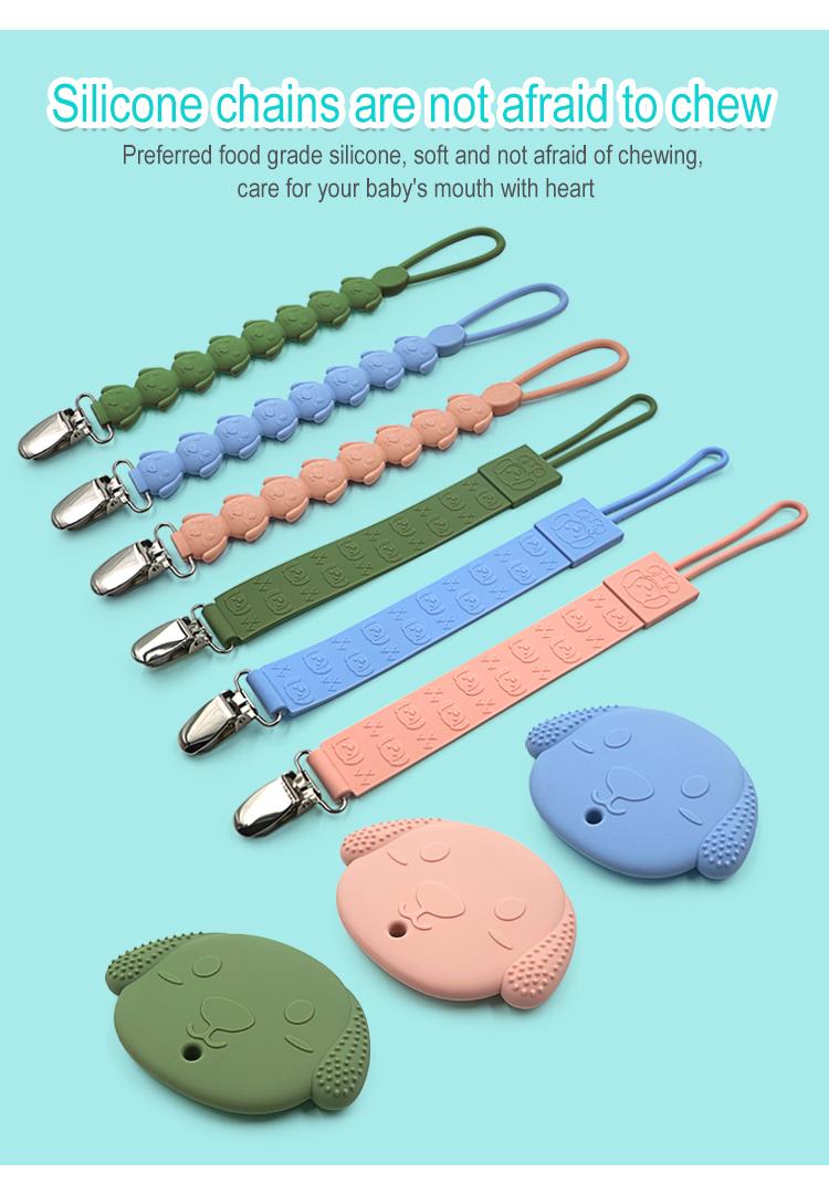 silicone baby pacifier clip