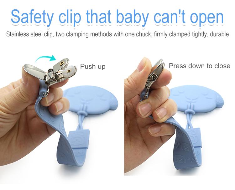 silicone baby pacifier clip