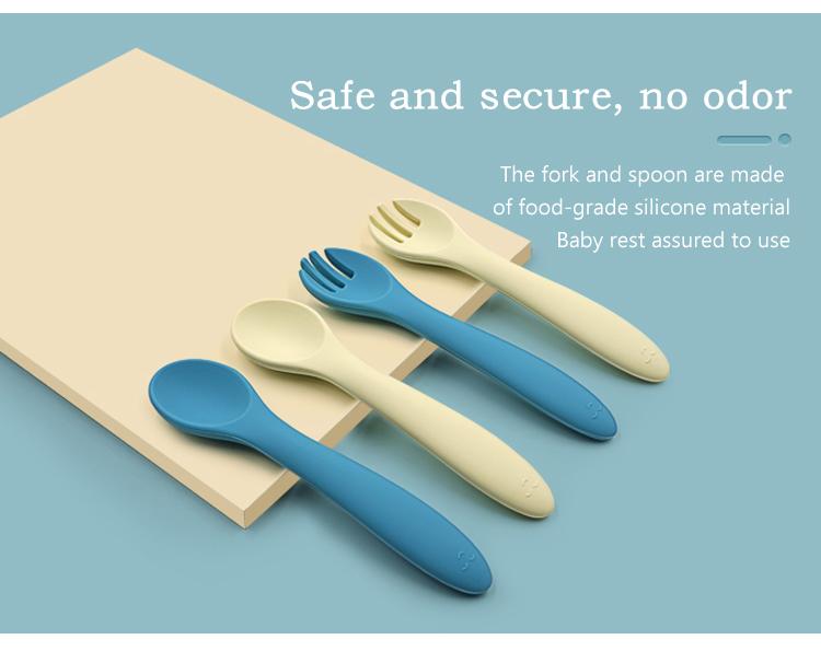 silicone spoon and fork set for baby