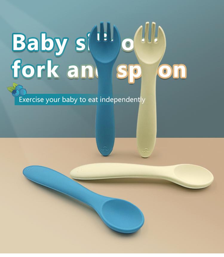 silicone spoon and fork set for baby