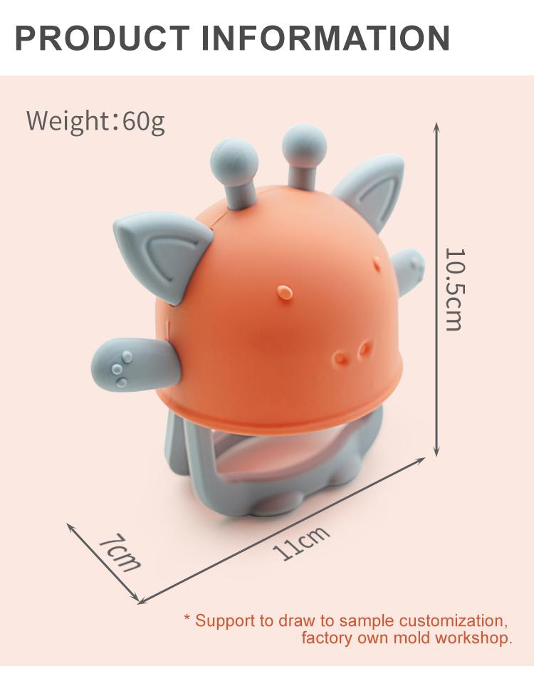 silicone teething mitten for baby size