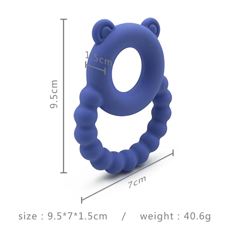 silicone wood teether for baby size