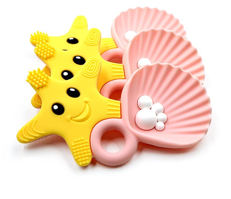 star shell silicone baby teether