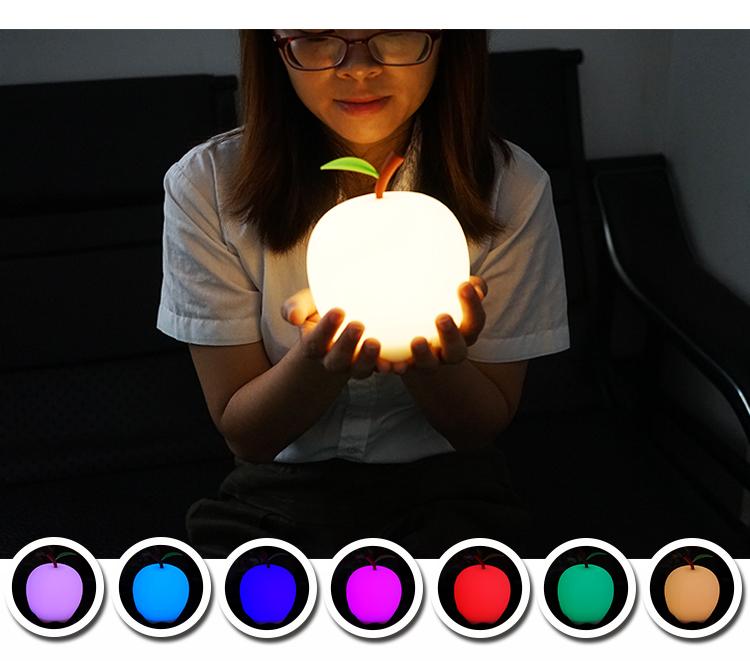 apple shape silicone night light
