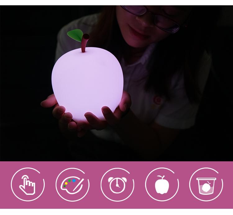 apple shape silicone night light