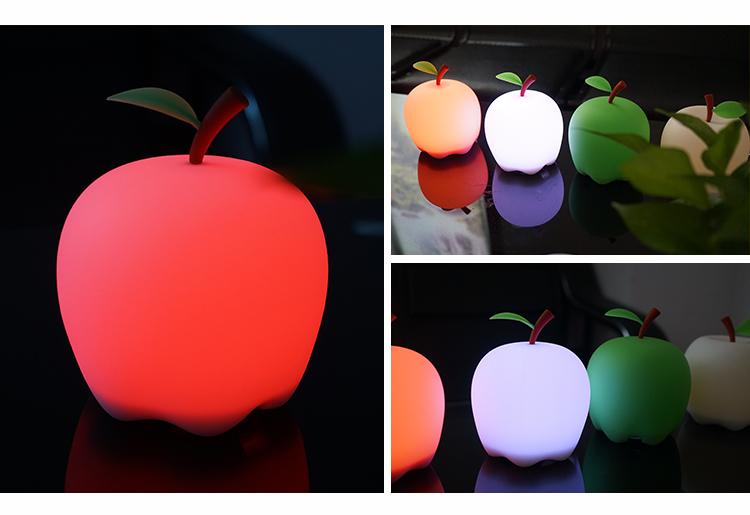 apple shape silicone night light
