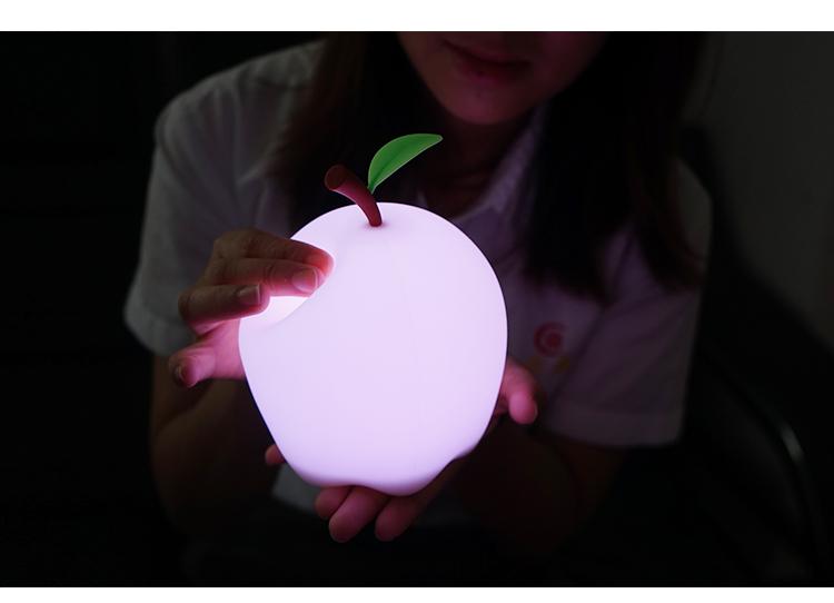 apple shape silicone night light
