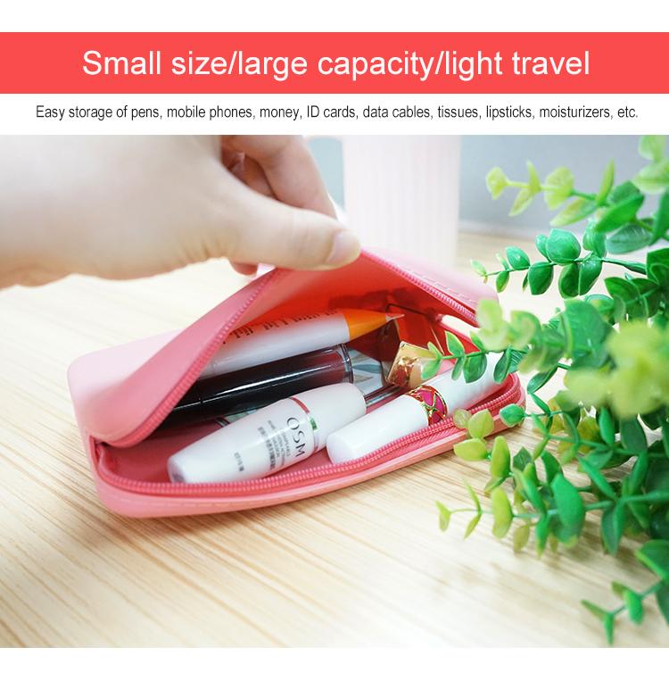 pink silicone cosmetic bag