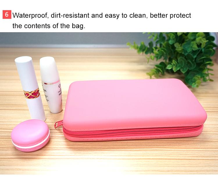 pink silicone cosmetic bag