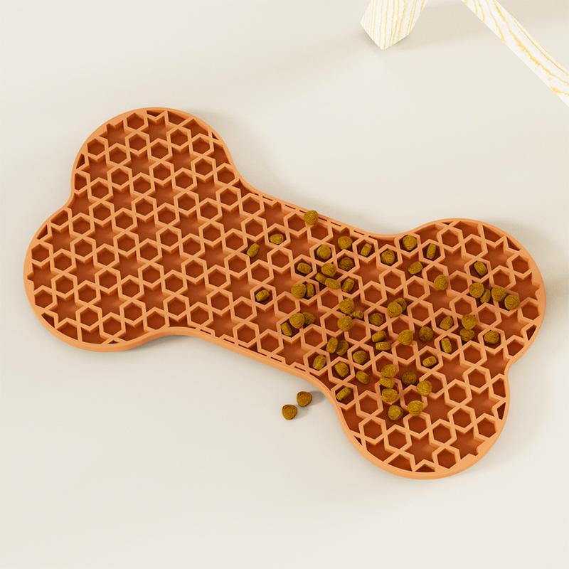bone shape silicone pet mat
