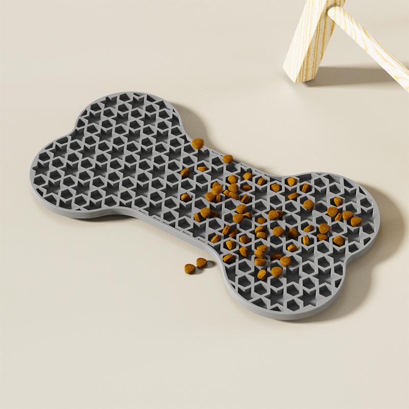 bone shape silicone pet mat
