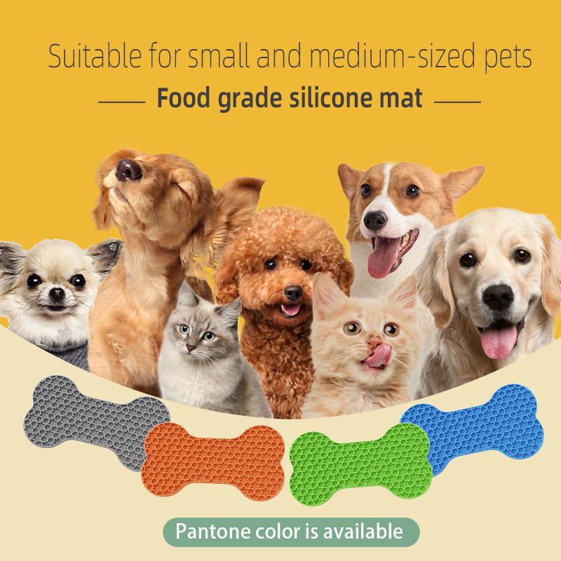 bone shape silicone pet mat