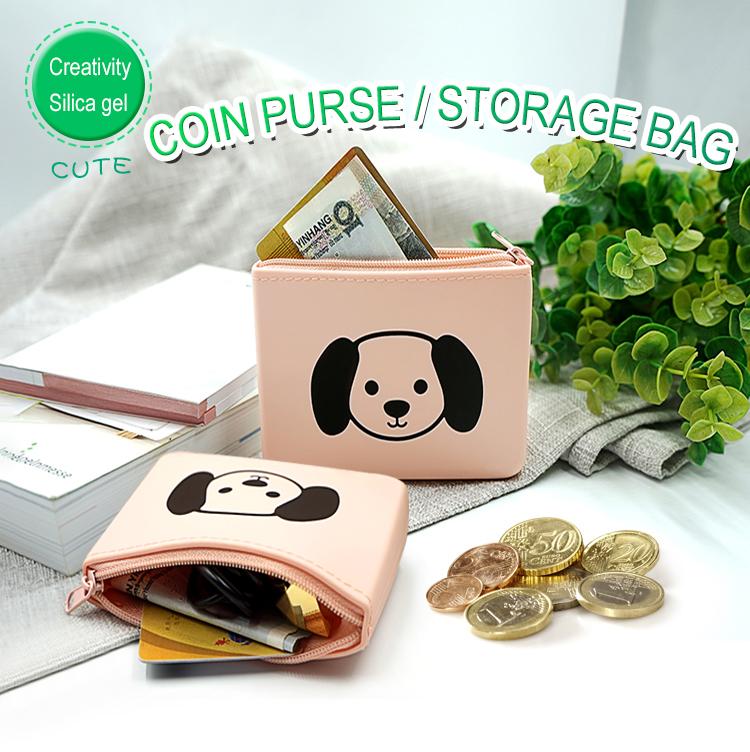 square silicone coin purse zipper bag