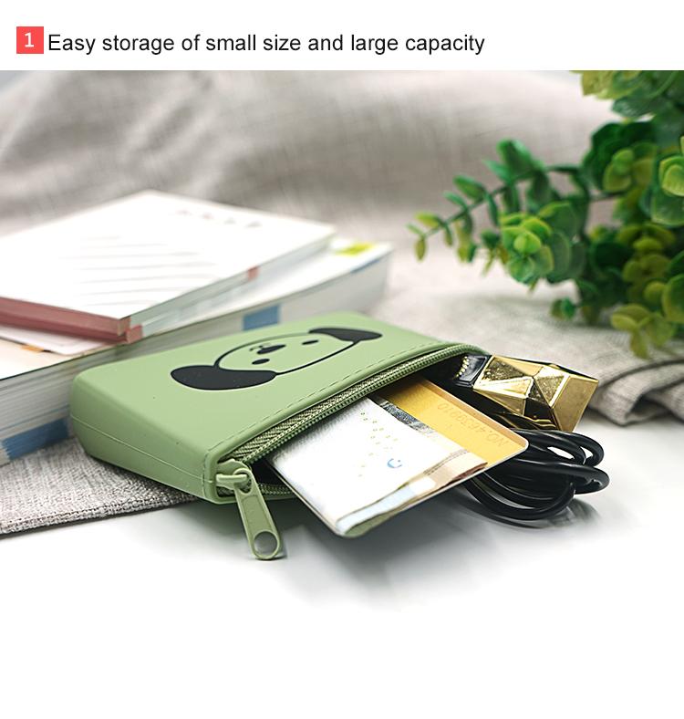 square silicone coin purse zipper bag