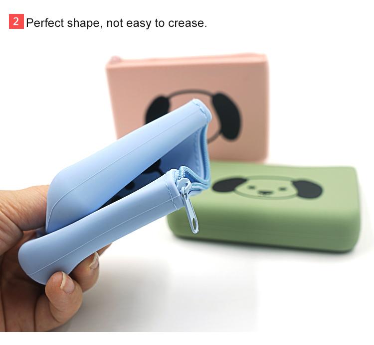 square silicone coin purse zipper bag
