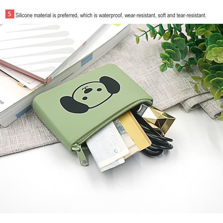 square silicone coin purse zipper bag