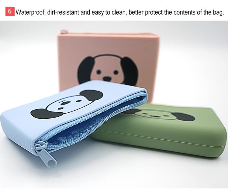 square silicone coin purse zipper bag