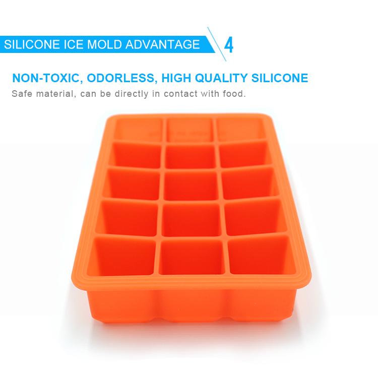 15 cavity silicone ice cube tray