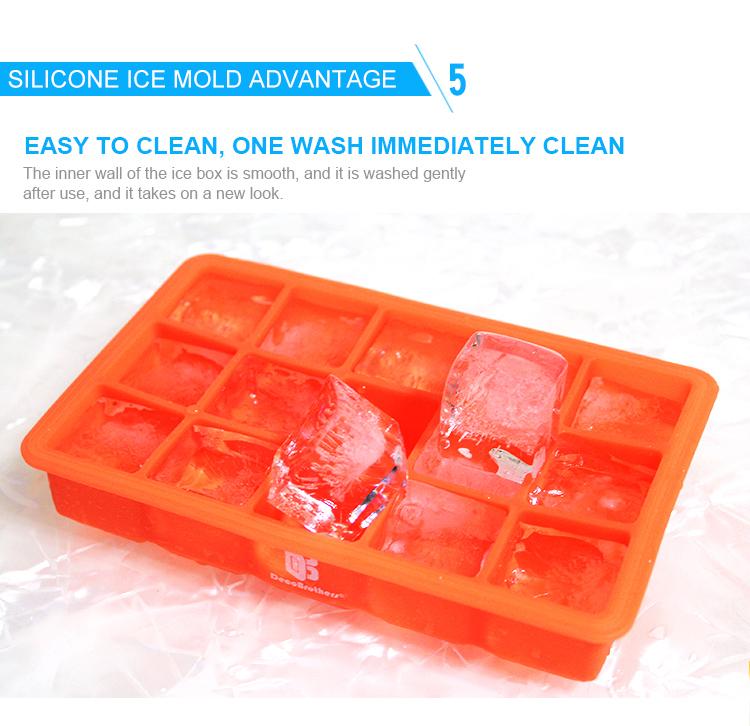 15 cavity silicone ice cube tray