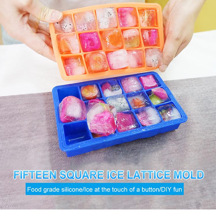 15 cavity silicone ice cube tray