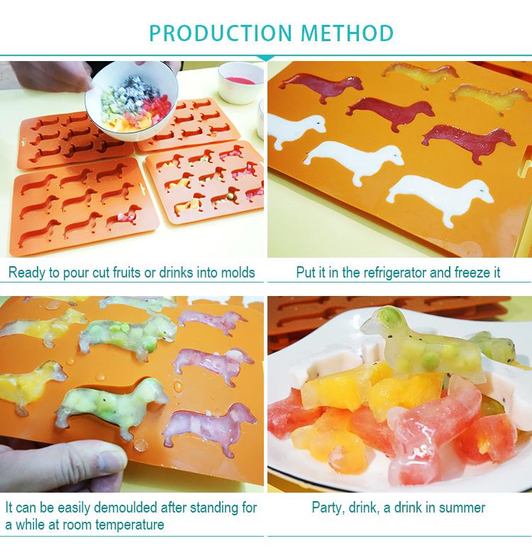 dachshund shape silicone ice tray mold