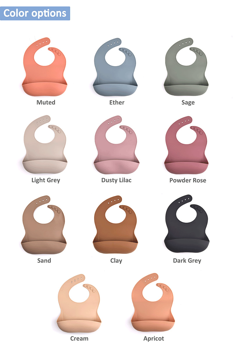 solid color silicone baby bib colors