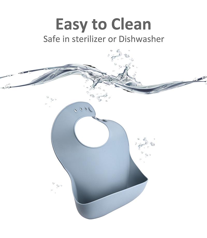 solid color silicone baby bib easy to clean