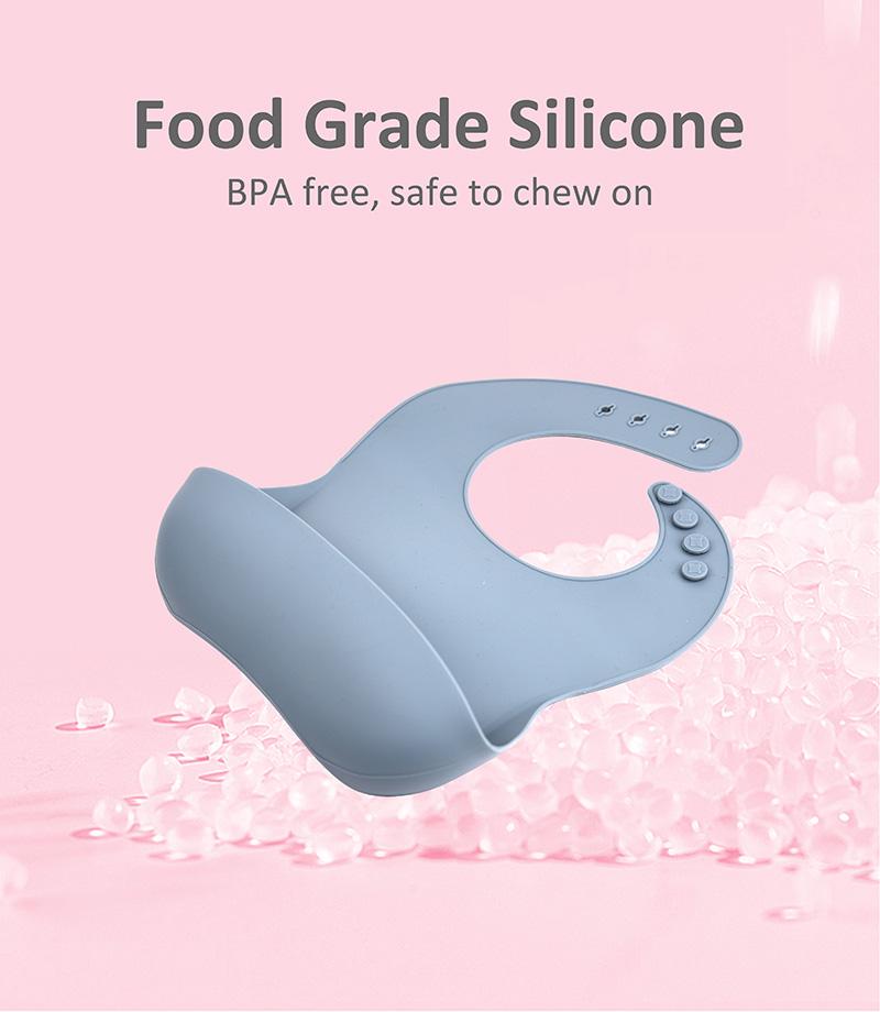 solid color silicone baby bib food grade silicone