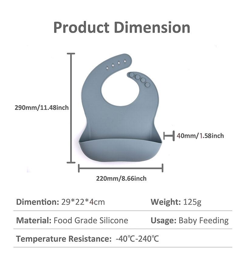 solid color silicone baby bib parameter