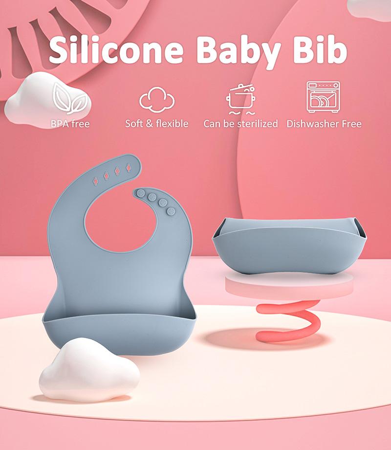 solid color silicone baby bib