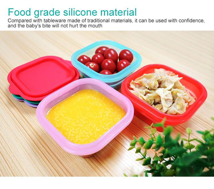 Foldable Silicone Baby Lunch Box food grade