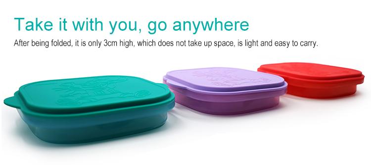 Foldable Silicone Baby Lunch Box take any where