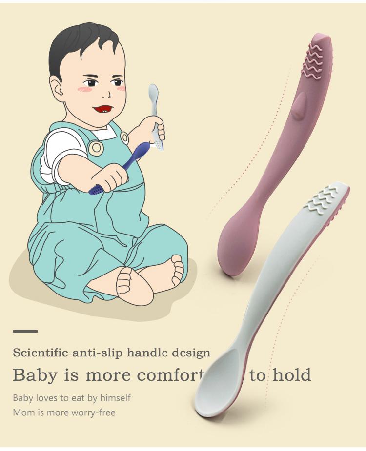 double color silicone baby spoon