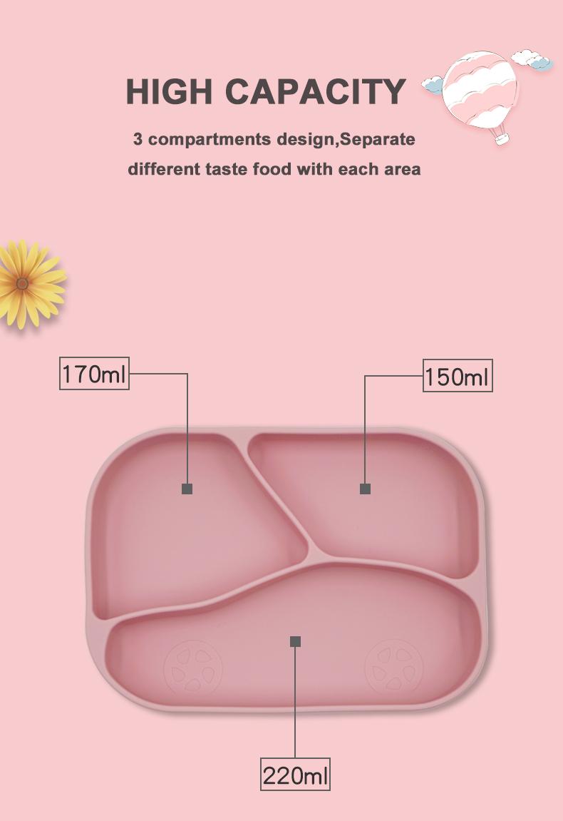 rectangle silicone baby plate capacity