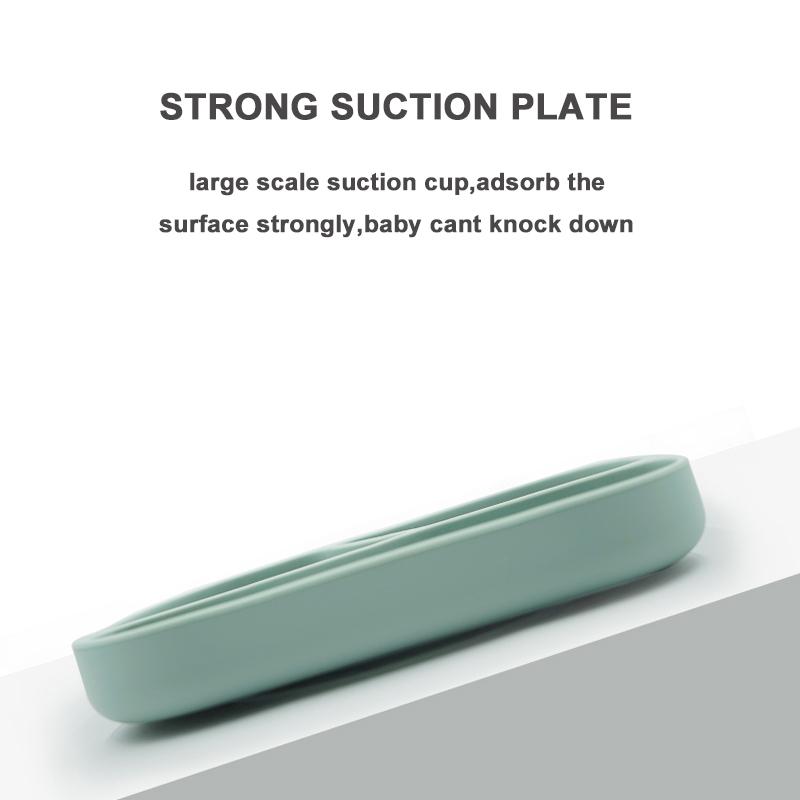 rectangle silicone baby plate suction