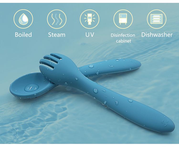 silicone spoon and fork set for baby