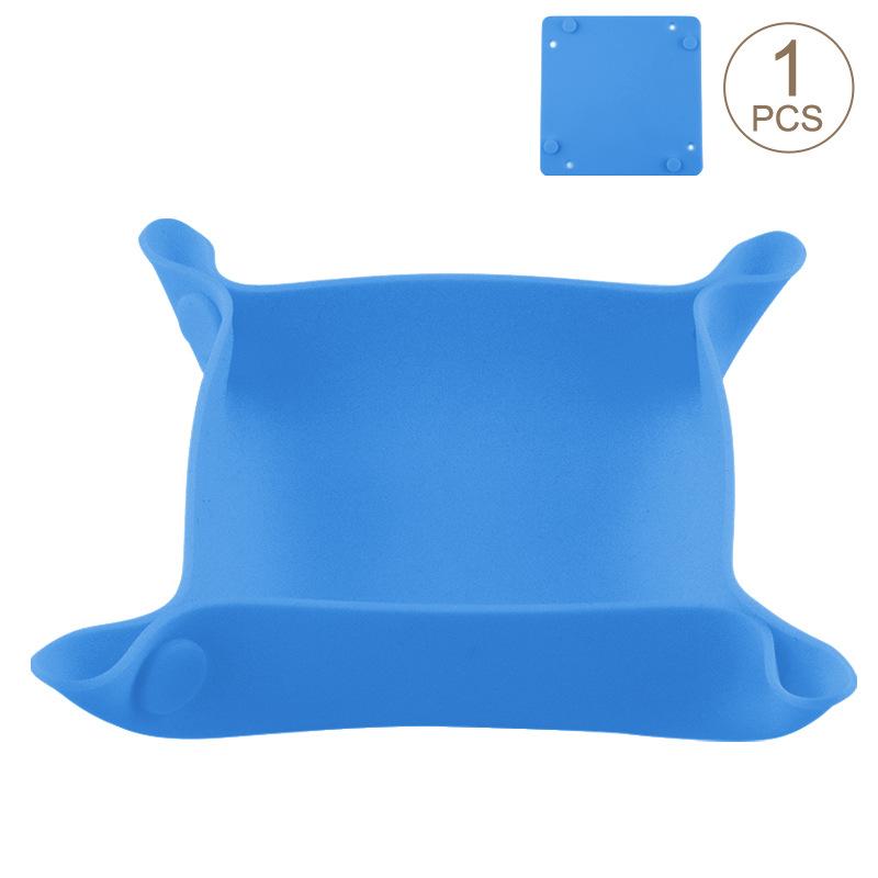 silicone foldable board game bowl dice tray blue