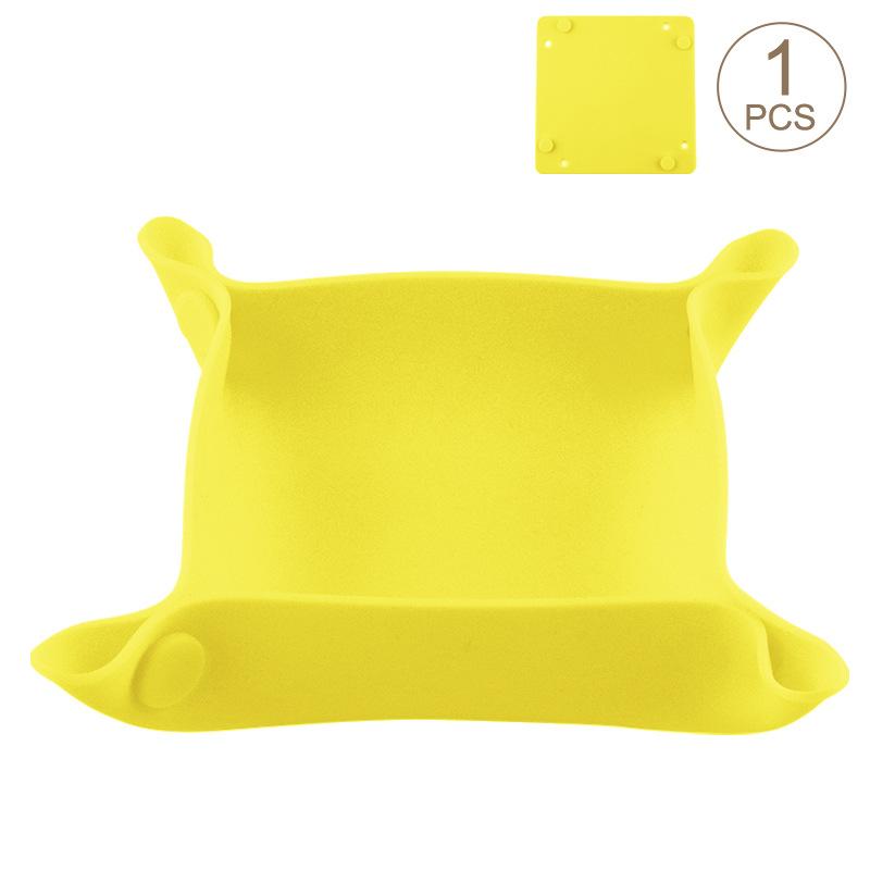 silicone foldable board game bowl dice tray yellow