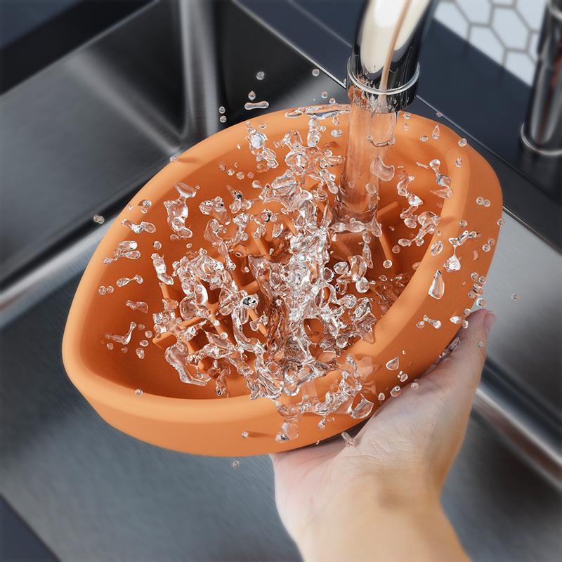 american football shape silicone dog bowl