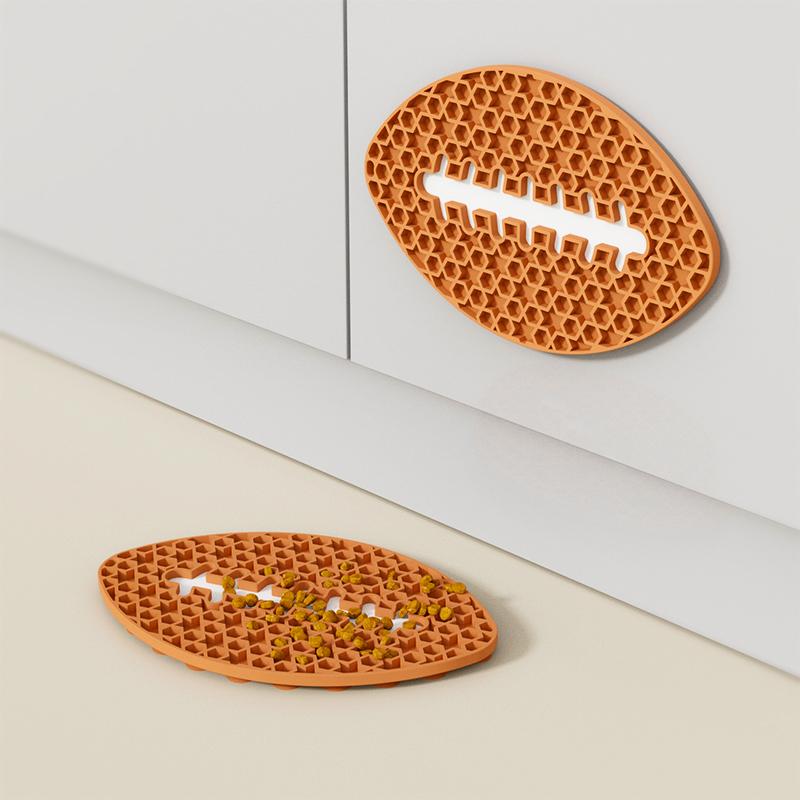 american football shape silicone feeding mat for pet