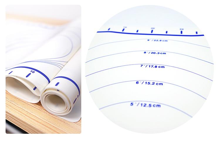 silicone baking mat with measurement