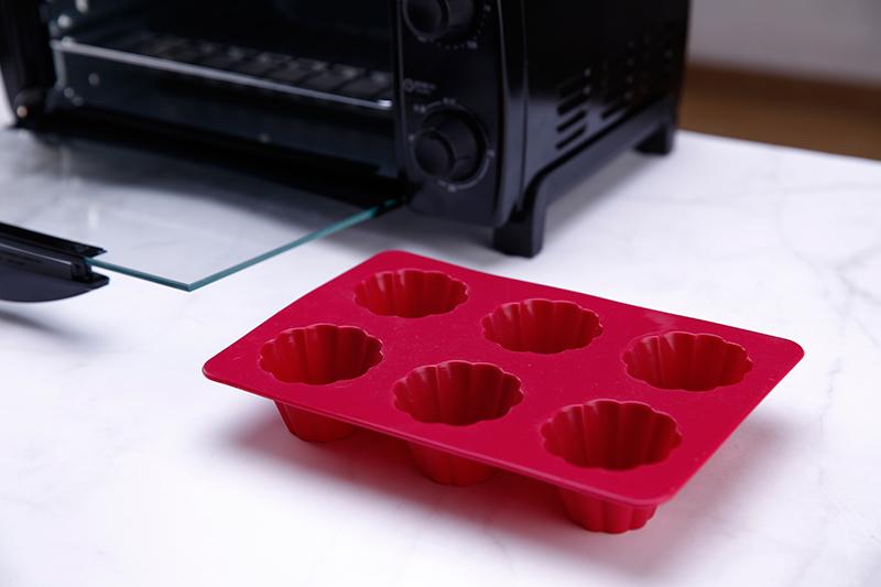 6 cavity silicone muffin pan cupcake mold