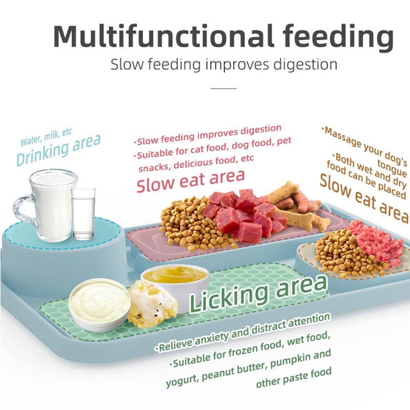 rectangle silicone divided feeding plate for pet