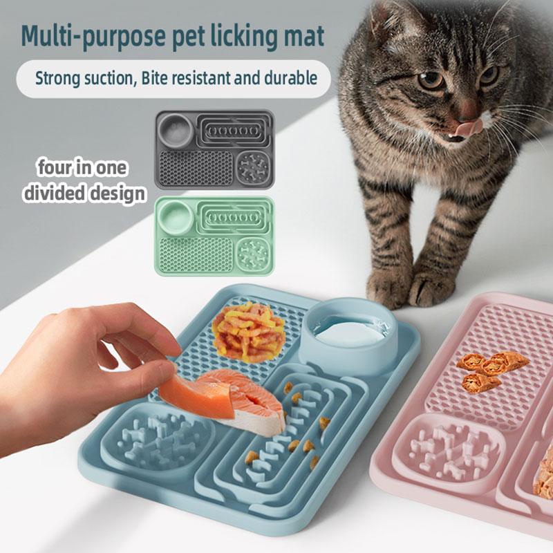 rectangle silicone divided feeding plate for pet