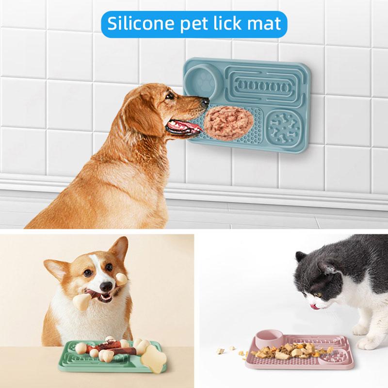 rectangle silicone divided feeding plate for pet