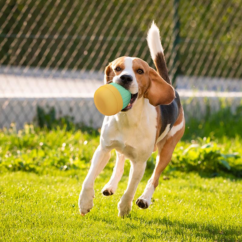 round interactive silicone treat dispensing dog toy